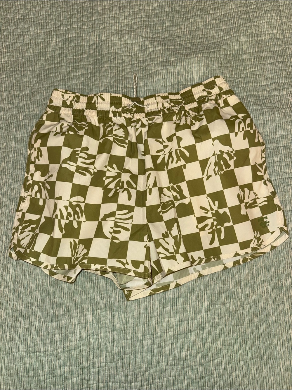Billabong adventure division Olive Checkered Drawstring Women's Shorts
